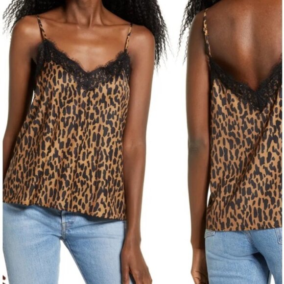BP Animal Print Lace Print Camisole - Black / Brown - size Small - Picture 9 of 10